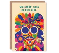 Artery8 Lustige Geburtstagskarte Wie Schön Dass Es Dich Gibt Bunt Psychedelisch