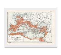Artery8 Map Antique Bartholemew Rome Roman Empire Mediterranean Artwork Framed A3 Wall Art Print Carta geografica Antico Roma romano Impero parete