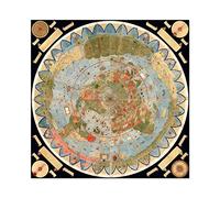 Artery8 Map Monte 1587 Composite World Pictorial Chart Large Wall Art Poster Print Thick Paper 24X24 Inch Carta geografica Mondo Parete Stampa di poster