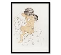 Artery8 Mary Cassatt Mother's Kiss Portrait With Infant Framed Wall Art Print Home Décor A4