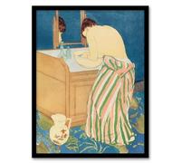 Artery8 Mary Cassatt Woman Bathing at her Dressing Table Framed Wall Art Print Home Décor A3