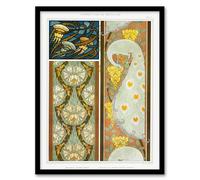 Artery8 Maurice Pillard Verneuil Peacock Jellyfish Lily Art Nouveau Patterns Framed Wall Art Print Home Décor A4