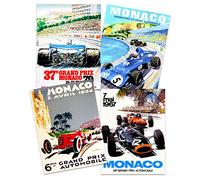 Artery8 Monaco Grand Prix Classic Racing Motor Sport Advert MIxed Home Decor Premium Wall Art Poster Pack of 4 mille dollari Classico Da corsa Il motore Pubblicit Casa Parete Manifesto