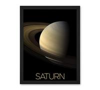 Artery8 NASA Our Solar System Saturn Planet Equinox Cassini Artwork Framed Wall Art Print 18X24 Inch