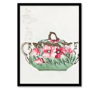 Artery8 Noritake Factory Vintage Sugar Bowl Poppy Design Framed Wall Art Print Home Décor A4