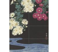Artery8 Ohara Koson Chrysanthemums Running Water Japanese XL Giant Panel Poster (8 Sections) acqua giapponese Manifesto