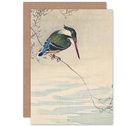 Artery8 Ohara Koson Kingfisher Bird Japanese Painting Fine Art Greeting Card Plus Envelope Blank Inside re Uccello giapponese Pittura