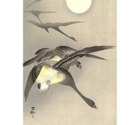 Artery8 Ohara Koson Oche A Luna Piena Pittura Giapponese Senza Cornice Stampa Poster Home Decor Premium