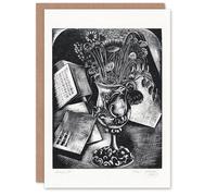Artery8 Paul Nash Art Card Flower Bouquet Black White Still Life