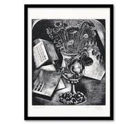 Artery8 Paul Nash Flower Bouquet Black White Still Life Framed Wall Art Print Home Décor A3
