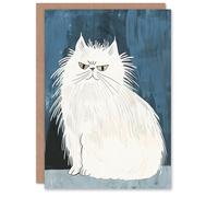 Artery8 Pet Cheeky Smile White Himalayan Cat Lover Blank For Him Or Her Art Birthday Card