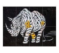 Artery8 Rhino Graffiti Art Animal XL Giant Panel Poster (8 Sections) Animale Manifesto