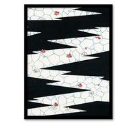 Artery8 Shin Bijutsukai Flowers On Footpath Pattern Framed Wall Art Print Home Décor A3