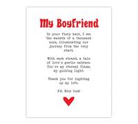 Artery8 Stampa artistica da parete con scritta Love Poem Ginger Boyfriend, romantica, divertente, per camera da letto, su carta spessa, 45,7 x 61 cm