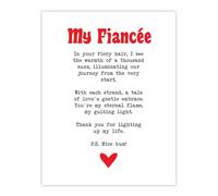 Artery8 Stampa artistica da parete con scritta Love Poem Ginger Fiancée, romantica, divertente, per camera da letto, su carta spessa, 45,7 x 61 cm