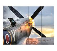 Artery8 Taylor Military UK Spitfire TE311 Fighter Plane Photo XL Giant Panel Poster (8 Sections) Militare Regno Unito Combattente Aereo Fotografia Manifesto