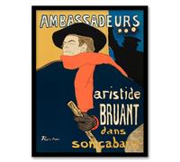 Artery8 Toulouse Lautrec Ambassadeurs Aristide Bruant Framed Wall Art Print Home Décor A3