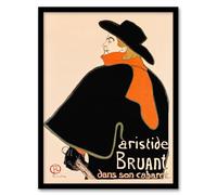 Artery8 Toulouse Lautrec Aristide Bruant in his Cabaret Framed Wall Art Print Home Décor A4