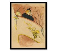 Artery8 Toulouse Lautrec Box Sit with Gilded Mask Sketch Framed Wall Art Print Home Décor A4