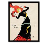 Artery8 Toulouse Lautrec Jane Avril Snake Dress Portrait Framed Wall Art Print Home Décor A4