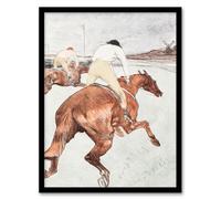 Artery8 Toulouse Lautrec The Jockey Horse Racing Framed Wall Art Print Home Décor A4