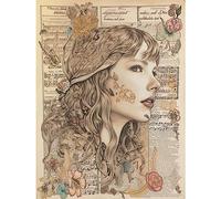 Artery8 Upcycled Music Book Page Singer Portrait Illustration Extra Large XL Wall Art Poster Print