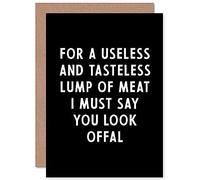 Artery8 Useless Lump Of Meat Offal Birthday Christmas Funny Sealed Greeting Card Plus Envelope Blank inside Cristo Divertente