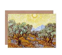 Artery8 Van Gogh Olive Trees with Yellow Sky and Sun Fine Art Greeting Card Plus Envelope Blank Inside Alberi Giallo