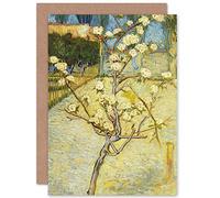 Artery8 Vincent Van Gogh Blossoming Pear Tree Cropped Fine Art Greeting Card Plus Envelope Blank Inside Fiorire Albero