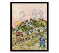 Artery8 Vincent van Gogh Houses and Figure Painting Framed Wall Art Print Home Décor A3