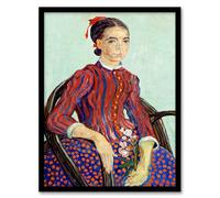 Artery8 Vincent van Gogh La Mousme Sitting on a Cane Chair Framed Wall Art Print Home Décor A4