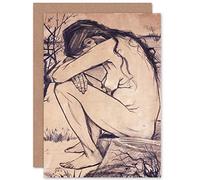 Artery8 Vincent Van Gogh Sorrow Illustration Drawing Fine Art Greeting Card Plus Envelope Blank Inside Illustrazione Disegno