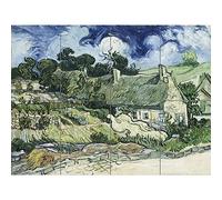 Artery8 Vincent Van Gogh Thatched Cottages At Cordeville XL Giant Panel Poster (8 Sections) Manifesto