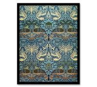 Artery8 William Morris Peacock and Dragon Pattern Framed Wall Art Print Home Décor A4