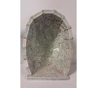 ArteSacraCaravaggio Grotta per statua artigianale in granito grigio cm 41 x 30 realizzata interamente a mano di produzione artigianale italiana