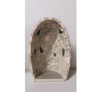 ArteSacraCaravaggio Grotta per statua artigianale in marmo avorio e inserti marmo verde Guatemala cm 23,5 x 15 realizzata interamente a mano di produzione italiana