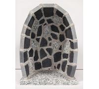 ArteSacraCaravaggio Grotta per statua artigianale in pietra serena con inserti e base in granito cm 37 x 27 realizzata interamente a mano di produzione artigianale italiana