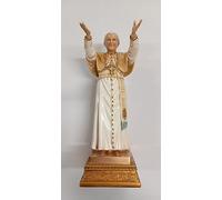 ArteSacraCaravaggio Statua di Papa Benedetto XVI, Joseph Ratzinger, in marmo resina cm 34 (13,38 inches), interamente decorata a mano, produzione artigianale