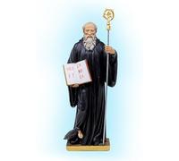 ArteSacracaravaggio Statua di San Benedetto da Norcia cm 30 (11,81 inches) in resina decorata a mano di produzione artigianale italiana