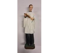 ArteSacraCaravaggio Statua di San Luigi Gonzaga cm 30 (11,81 inches) in marmo resina piena decorata a mano di produzione artigianale italiana