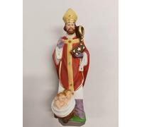 ArteSacracaravaggio Statua di San Nicola da Bari cm 30 (11,81 inches) in marmo resina piena decorata a mano di produzione artigianale italiana