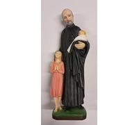 ArteSacraCaravaggio Statua Statua di San Vincenzo de Paoli cm 30 (11,81 inches) in marmo resina decorata a mano di produzione artigianale italiana