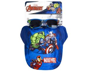 ARTESANIA CERDA' S.L.U. CERDA' AVENGERS SET CAPPELLO BLU/OCCHIALE DA SOLE