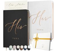 ARTESORI Vow Books - Libri per lui e per lei, in lino, perfetto come regalo per la sposa e lo sposo, idee per la lista di nozze, per lui e per lei, libro dei voti di nozze, accessori essenziali e