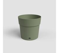 Artevasi Capri Wide Pot, Riserva d'Acqua, Vaso in plastica, 50cm, Colore Verde Cenere