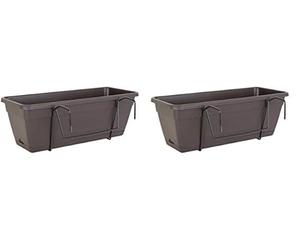 Artevasi Kit Fioriera Riserva d'acqua Venezia 50 cm Antracite (Confezione da 2)