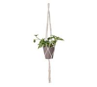 Artevasi Nodo Macrame, Corda di Cotone Macrame Plant Hanger per Casa, Appendiabiti per 1 vasi da fiori, Decorazione di interni ed esterni, Singolo Quadrato Bianco 100CM