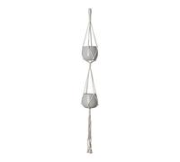 Artevasi Nodo Macrame, Corda di Cotone Macrame Plant Hanger per Casa, Appendiabiti per 2 vasi da fiori, Decorazione di interni ed esterni, Doppio Basic Bianco 120CM