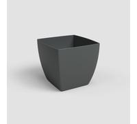 Artevasi Siena Pot, Vaso da Fiori Quadrato con Finitura Opaca, plastica 100% riciclabile, 20cm, Colore Antracite