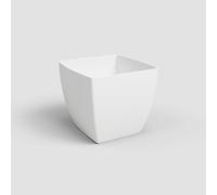 Artevasi Siena Pot, Vaso da Fiori Quadrato con Finitura Opaca, plastica 100% riciclabile, 30cm, Colore Bianco